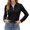 Black, variant on TIANZEN Long Sleeve V Neck Casual Top Stylish And Comfortable Top Pack Women