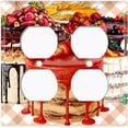 thumbnail image 2 of Metal Light Switch Wall Plate Outlet Cover (Layered Chocolate Strawberry Cake Party Fruit - Double Duplex), 2 of 2