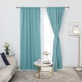 thumbnail image 2 of Deconovo Blackout Curtains Back Tab and Rod Pocket Curtains Insulated Thermal Room Darkening Drapes for Living Room 52x63 inch Teal 2 Panels, 2 of 6