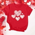 thumbnail image 6 of Wyobmus Valentines Shirts for Women Love Heart Printed Short Sleeve Graphic Tshirt Crew Neck Casual Tops F-Red, 6 of 7
