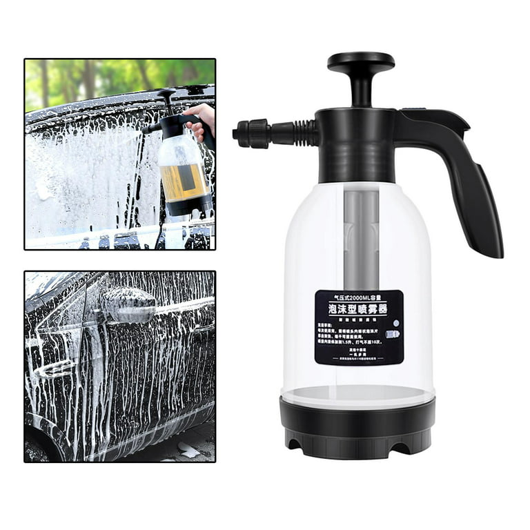 .0L Car Wash Pump Manual Foaming Sprayer High Pressure Spraying for Home, Lawn, Garden, Car Detailing and More Easy Operation Durable, Size
