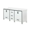 thumbnail image 3 of 72 In. W X 22 D Double Bath Vanity In White - Quartz Top, Solid Wood, Soft Close, Scratch & Stain , 2 Cabinets 5 Drawers For Tropical Bathroom Storage Countertop, Luxury, 3 of 6