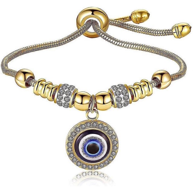 KAIYANG Pulsera de mujer, ojo turco, acero inoxidable, protección contra la felicidad, para mujeres, regalo de cumpleaños