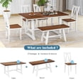 thumbnail image 5 of Tensun 6-Piece Counter Height Dining Set Wood Table with Four Chairs and Long Bench, Ideal for Dining Room, Walnut+White Finish, 5 of 5