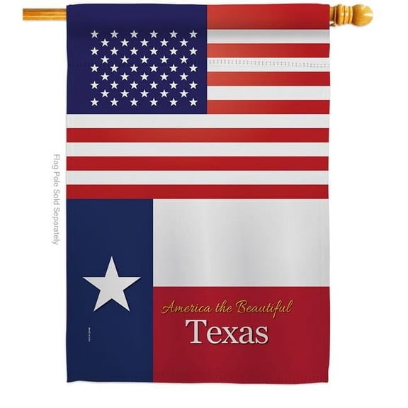Americana Home & Garden H140595-BO 28 x 40 in. USA Texas American State Vertical House Flag with Double-Sided Decorative Banner Garden Yard Gift