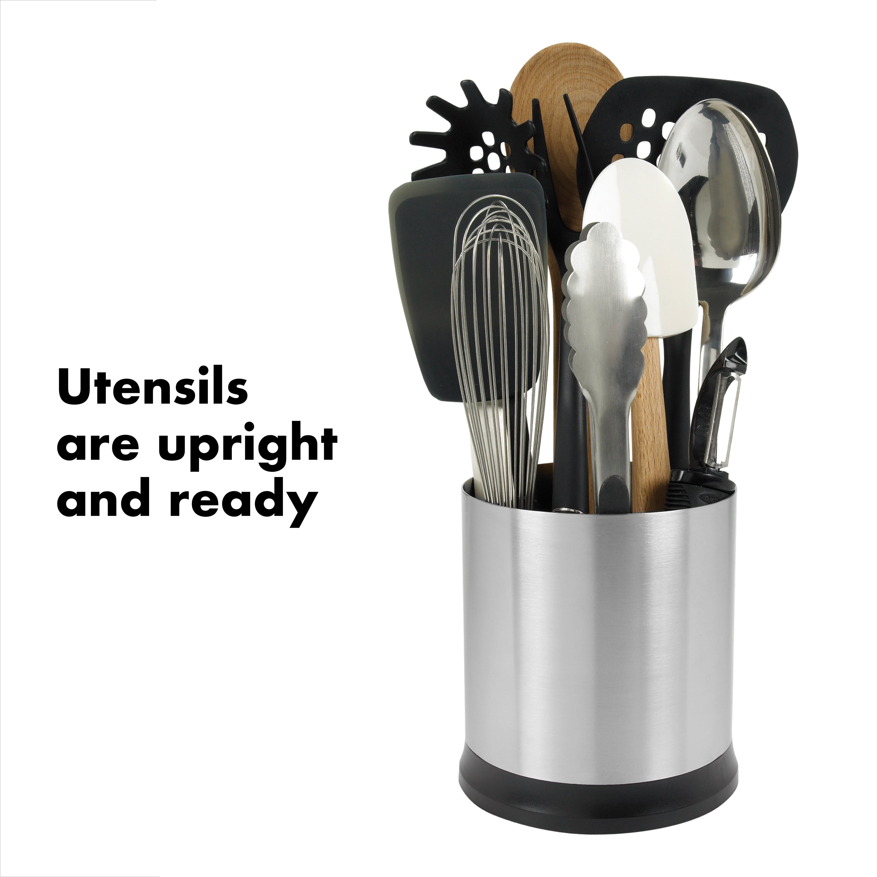 OXO 6-In Stainless Steel Round Rotating Utensil Holder