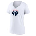 thumbnail image 2 of Women's White Washington Wizards Primary Logo V-Neck T-Shirt, 2 of 3