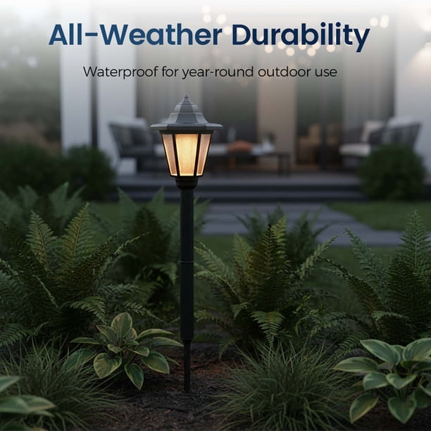 Lámpara solar de jardín, lámpara LED exterior, luz vintage hexagonal con energía solar, encendido/apagado automático, farola decorativa impermeable para patio, camino, entrada de vehículos, villa