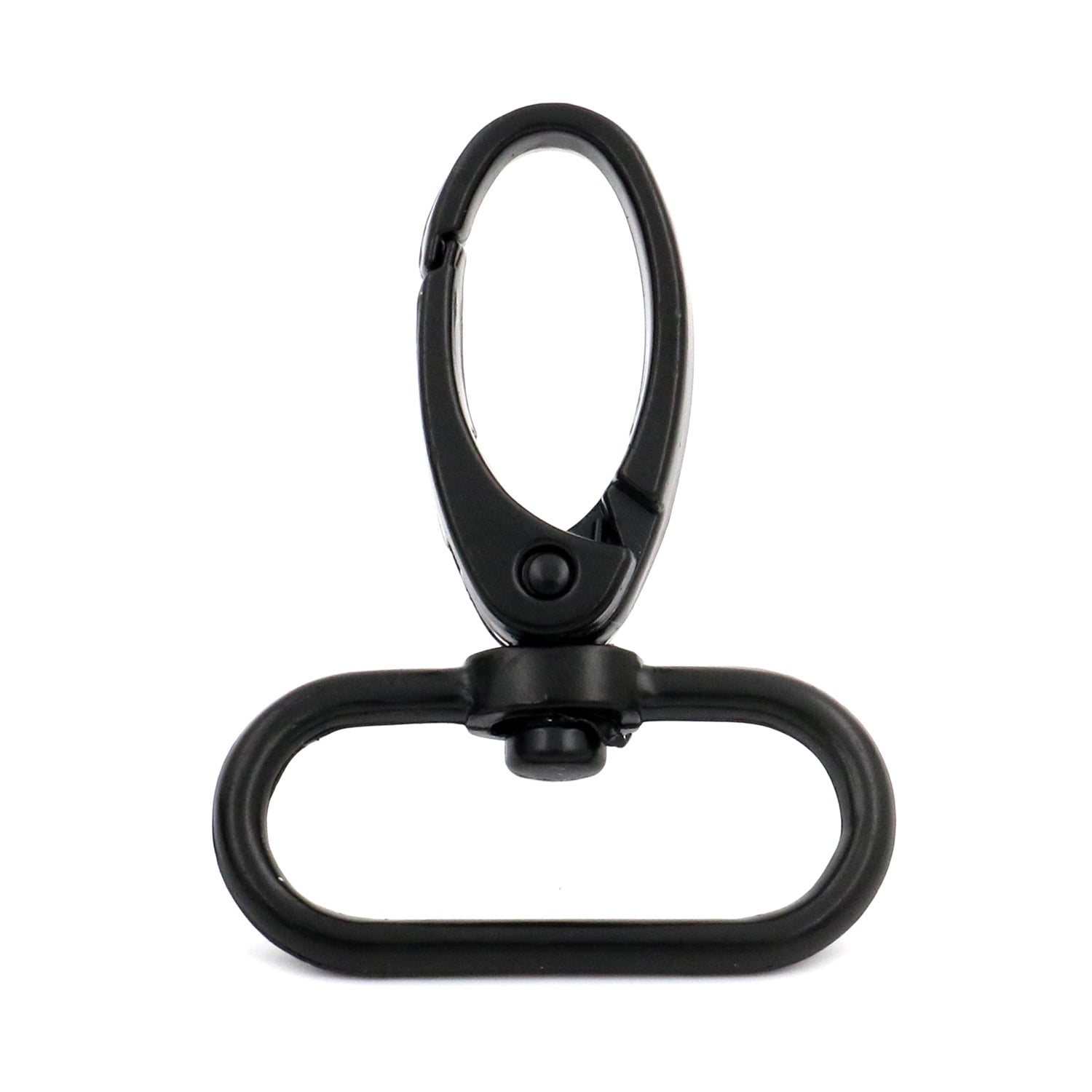 Fenggtonqii 1.25 Swivel Trigger Lever Push Gate Snap Hook Lobster Claw  Clasp Spring Loaded Clip, Oval Ring Ended, Black, M-Size - Pack of 20 