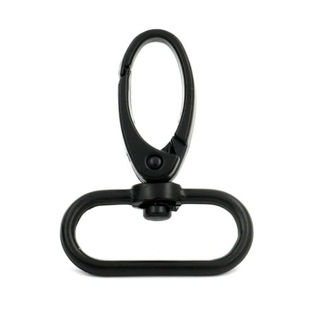 

Fenggtonqii 1.25 Swivel Trigger Lever Push Gate Snap Hook Lobster Claw Clasp Spring Loaded Clip Oval Ring Ended Black M-Size - Pack of 4