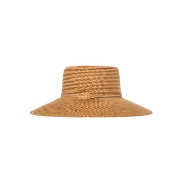 Time and Tru Women's Wide Brim Panama Hat, Brown
