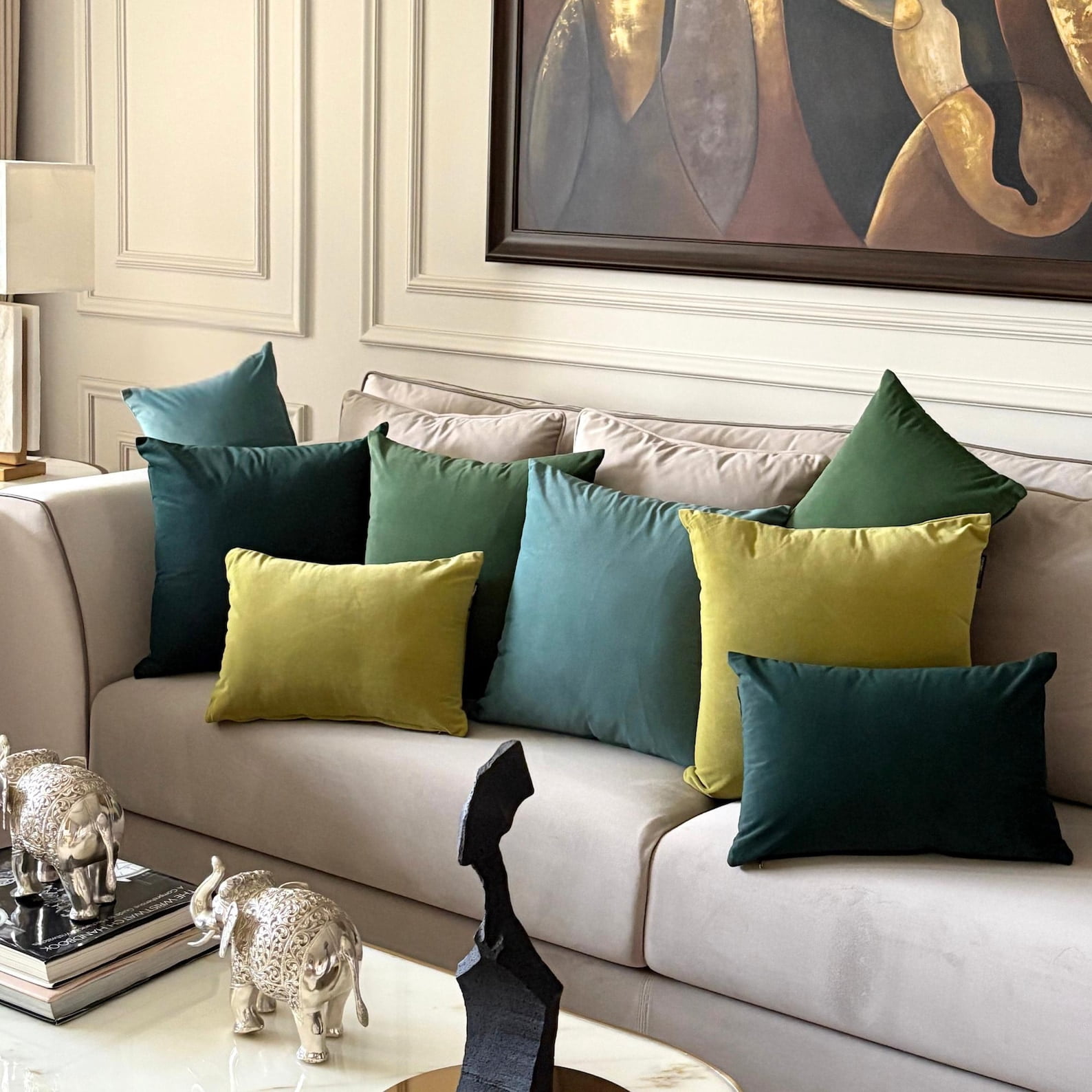 Bottle Green Decorative Lumbar Pillow Cover 12"x26" | Pack of 2 Modern Velvet Oblong Cushion Cover Solid | Plain Solid Pillowcases for Bed, Couch & Sofa, Modern Home Décor - Bottle Green Velvet Dream