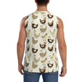 thumbnail image 4 of Haiem Men's Chicken Cartoon Print Tank Tops Summer Sleeveless Cut Off Workout T-Shirts Fitness Vest Athletic Undershirts-X-Large, 4 of 8