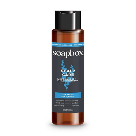 Soapbox Men's Scalp Care 2 in 1 Shampoo and Conditioner with Tea Tree and Eucalyptus, 16 fl oz