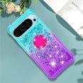 thumbnail image 3 of Gradient Quicksand Case for Google Pixel 9 Pro/Pixel 9 2024 with Ring Kickstand, Bling Sparkle Colorful Liquid Glitter Cover Case for Google Pixel 9 Pro. JB-Green Purple, 3 of 14