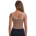 thumbnail image 2 of DARING DIVA Women's Nursing Tank Tops Colorblock Cropped Undershirts XL Brown, 2 of 6