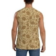 thumbnail image 4 of Haiem Men's Brown Flowers Print Tank Tops Summer Sleeveless Cut Off Workout T-Shirts Fitness Vest Athletic Undershirts-XX-Large, 4 of 8
