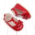 thumbnail image 6 of Xfvqtps Baby Girls Walking Shoes Mary Jane Buckle Non Slip Comfortable Soft PU Infant Sandals Summer New Baby Everything Casual Breathable Cute Bow Baby Leather Shoes Toddler Shoes Red, 6 of 9