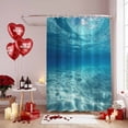 thumbnail image 6 of Summer Sea Shower Curtains for Bathroom, Underwater Blue Ombre Ocean Waves Seascape Sand Washable Fabric Shower Curtain with Hooks Waterproof Bathroom Decor Sets, 72 x 84 Inches, 6 of 9
