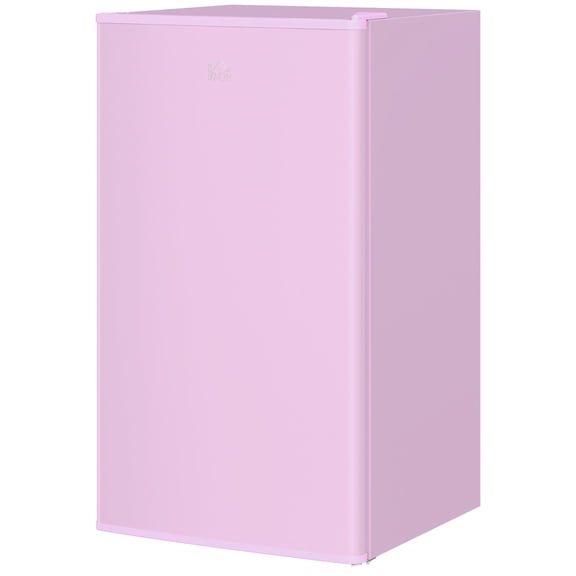 Pink Compact Refrigerator with Freezer, 3.2 Cu.Ft Single Door Mini Fridge, Adjustable Thermostat & Reversible Door