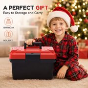 ALLJOY 55pcs Kids Tool Set,Pretend Play Construction Toys with Tool Box & Electronic Toy Drill Christmas Birthday Gift for Toddlers Boys Girls