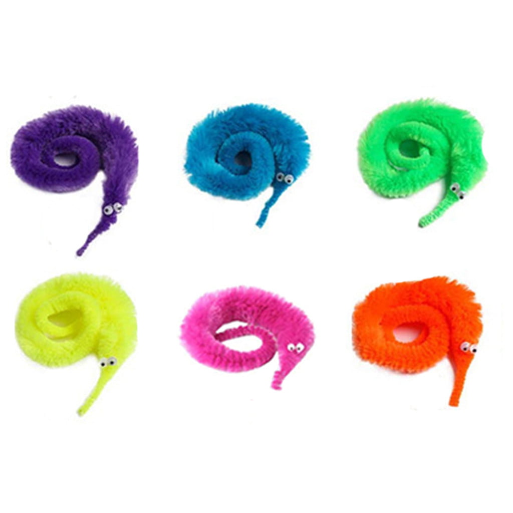 [Freedomgo] 6 Pieces Magic Magic Wiggly Fuzzy Worm Magic Worm Toys for ...