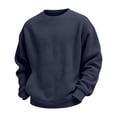 thumbnail image 5 of Resicozy Boys Long Sleeve Waffle Shirts Crewneck Sweatshirt Fall Winter Basic Shirt, Casual School Daily, Toddler Kids, Soft Comfortable 3-14 Years Navy 120, 5 of 9