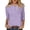 Light Purple, variant on ’s Autumn 3/4 Sleeve Button Front Knit Top for – Cozy Round Neck Casual T Shirt Style Womens under Shirts Short Sleeves Packs Neck Tee Shirt Tech Sleeve Women's T Shirts Casual Women Solid