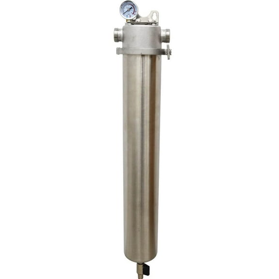 EQCOTWEA 20" Front Filter Water Purification for Whole House 304 Stainless Steel 15000L/h