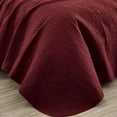 thumbnail image 6 of Chezmoi Collection Luca 3-Piece Oversized Bedspread Set, King Size, Burgundy, Summer Quilt Lightweight Microfiber Bedspread 118 x 106, Floral Medallion Pattern Coverlet for All Season, 6 of 9