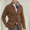 thumbnail image 2 of Kureaily Mens Autumn And Winter Slim Stand Collar Knitted Cardigan Coat Loose Fashion, 2 of 8
