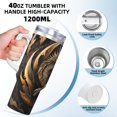 thumbnail image 3 of Logiee Vintage Metal Dragon Print 40OZ Ice Bully Cup with Handle and Straw, Double Wall Stainless Steel Tumbler,Travel Coffee Cup with Lid, Summer Insulation and Cooling Cup, 3 of 8