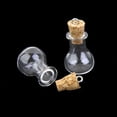 thumbnail image 2 of 6x 10 Piezas Frascos De Botellas De Corcho De Vidrio Viales Botellas De Deseos DIY Colgante Bombilla Plana Sunnimix mini colgantes de botellas, 2 of 5