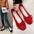 thumbnail image 4 of Chaussures Décontractées pour Femmes en Suède à Nœud, à Bouche Peu Profonde, Semelle Souple, Bout Rond, 4 of 6