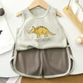 thumbnail image 2 of Odeerbi 0-10 Years Baby Boys Summer Outfits Dinosaur Cotton Tank Tops Shorts Two-piece Set Graphic Casual Loungewear Baby Boys Clothes, 2 of 3