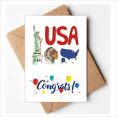 thumbnail image 1 of America National symbol Landmark Pattern Wedding Cards Congratulations Greeting Envelopes, 1 of 3
