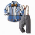 thumbnail image 2 of Xudanell Newborn Boy Outfits Baby Boy Clothes Button Tops and Pants Children Guest Clothing with Chest Pocket, 2 of 5