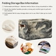 thumbnail image 6 of WOBOGO Cyan Dragon Square Storage Basket with Waterproof Canvas and PE Lining Durable PU Leather Handles 14.2×10.2×8.3in, 6 of 9