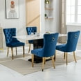 thumbnail image 5 of ODUSE-DAILY Velvet Dining Chairs Set of 4, Navy Kitchen & Dining Room Chairs, Nailheads Tufted Chair, Sillas De Comedor, Fabric Upholstered, Golden Metal Legs (Blue, 4 Pcs), 5 of 12