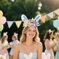 thumbnail image 2 of SSNTSY Easter Headband Ear Hoop Rabbit Headband Colorful Bunny Ribbon Headwear Easter Bunny Hair Accessories for Home Holiday Party Supplies, 2 of 5