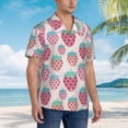 thumbnail image 6 of Pink Strawberry Men'S 3d Print Casual Button Down Shirts, Novelty Hawaiian Short Sleeves L, 6 of 8