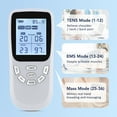 thumbnail image 4 of Unit Rechargeable Muscle Stimulator EMS Dual Channel with Reusable Electrode Pads 36 Modes for Back Neck,TENS Unit Electronic Pulse Massager for Back Neck Muscle Therapy Pulse Massager,White, 4 of 12