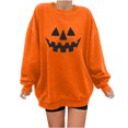 thumbnail image 1 of PVCS Femmes Halloween Imprimé O-Cou Décontracté Manches Longues Sweat-Shirt Tops, 1 of 1
