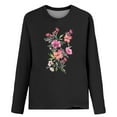 thumbnail image 4 of Blouses pour Femmes Décontractées, Blouses à Manches Longues pour Femmes, Mode Femmes Décontractées Manches Longues Imprimées Col Rond T-Shirt Ample Blouse, Blouses Femmes Manches 3/4, Blouses Manches 3/4 pour Femmes, 4 of 4