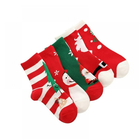 

Xmarks 5 Pairs Toddler Boys Girls Warm Christmas Socks Winter Children Kids Girls Boys Christmas Holiday Ankle Socks