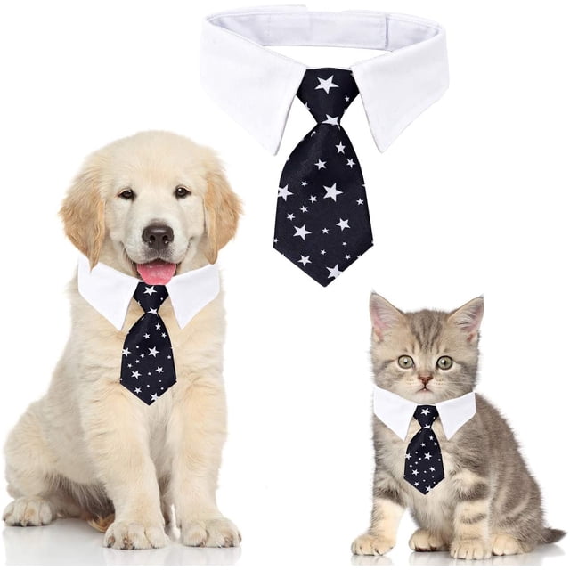 Corbata para perro y gato Corbata ajustable para gatos Corbata para mascotas para perros pequeños Accesorios para cachorros S, Estrella negra