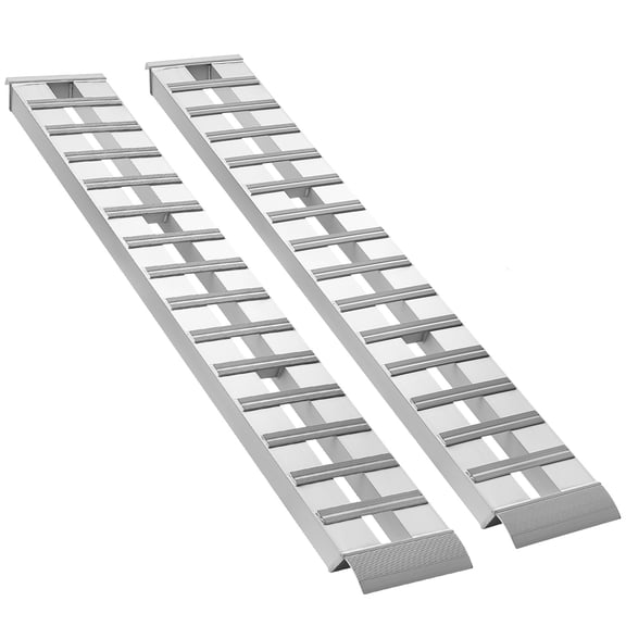 KFFKFF Aluminum Trailer Ramps, Set of 2, 96 x 15 in, Heavy-Duty Loading Ramps with 10,000 lbs Combined Capacity for ATVs, Trucks, Motorcycles, Lawn Equipment, Cars, Tractors, and Carts