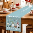 thumbnail image 5 of Blue Gnomes Easter Table Runner - 72 Inch Long Eggs Botanical Carrot Pastoral Cotton and Linen Blended Dress Scarves Farmhouse Table Runner for Kitchen Dining, Coffee Table, 13" x 72", 5 of 8