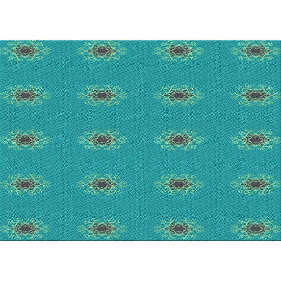 Ahgly Company Machine Washable Indoor Rectangle Transitional Bright Turquoise Blue Area Rugs, 2' x 5'