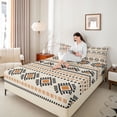 thumbnail image 4 of Homewish Boho Aztec 4 Pieces Queen Sheet Sets for Teens Adults,Tribal Style Ultra Soft Flat Sheet,Bohemian Hippie Theme Queen Fitted Sheet,Microfiber Bedroom Decor, 4 of 7